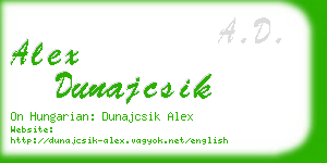 alex dunajcsik business card